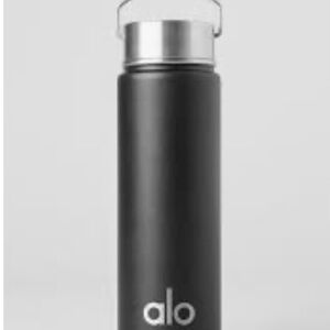 Alo Black Stainless Steel Water Bottle 24 oz.
